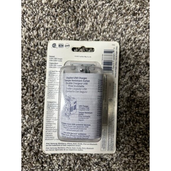 Leviton USB In Wall Charger Outlet T5632-BW - Picture 3 of 3